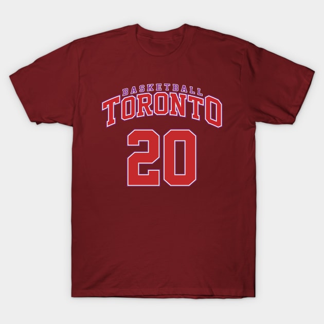 Toronto Basketball - Player Number 20 T-Shirt by Cemploex_Art